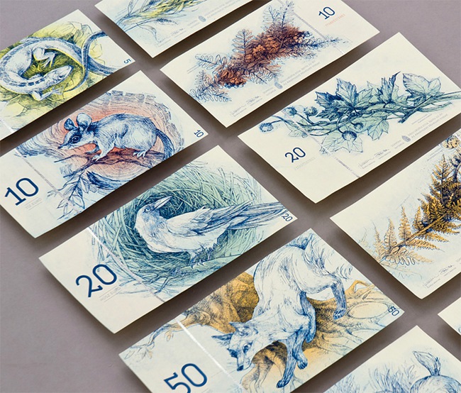 創杰帶你看看動植物手繪風格匈牙利紙幣設計(圖1)