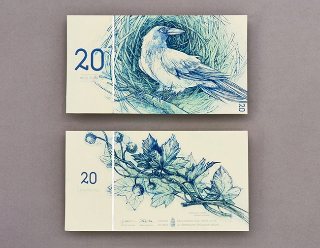 創杰帶你看看動植物手繪風格匈牙利紙幣設計(圖6)